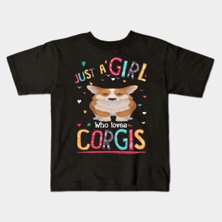 Just A Girl Who Loves Corgi (76) Kids T-Shirt